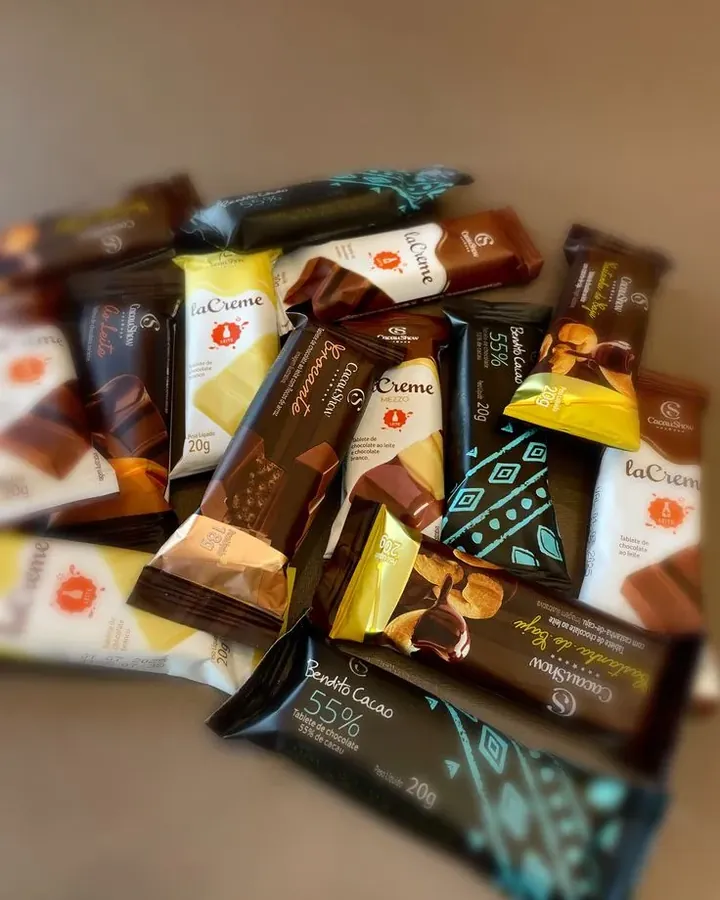 Seleção de chocolates Cacau Show de diferentes sabores