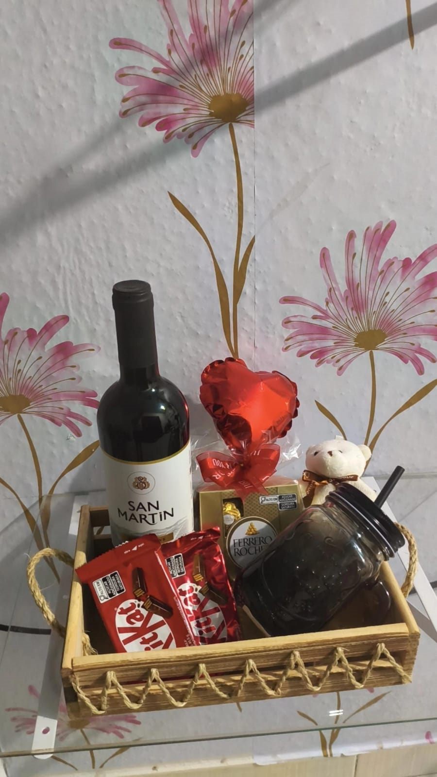 Cesta Romantica com Vinho San Martin